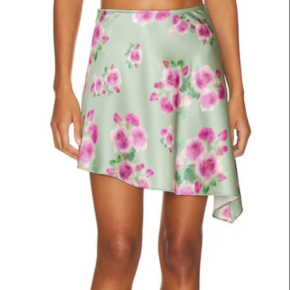 WeWoreWhat Asymmetrical Skirt - Sage Roses